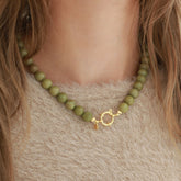 Ketting bubble stone olive